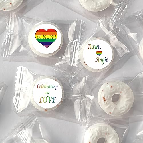 Miniatura 4 de Gay or Lesbian Rainbow Wedding Stickers for the Bottom of Chocolate Kisses (Set of 108) (KW13)