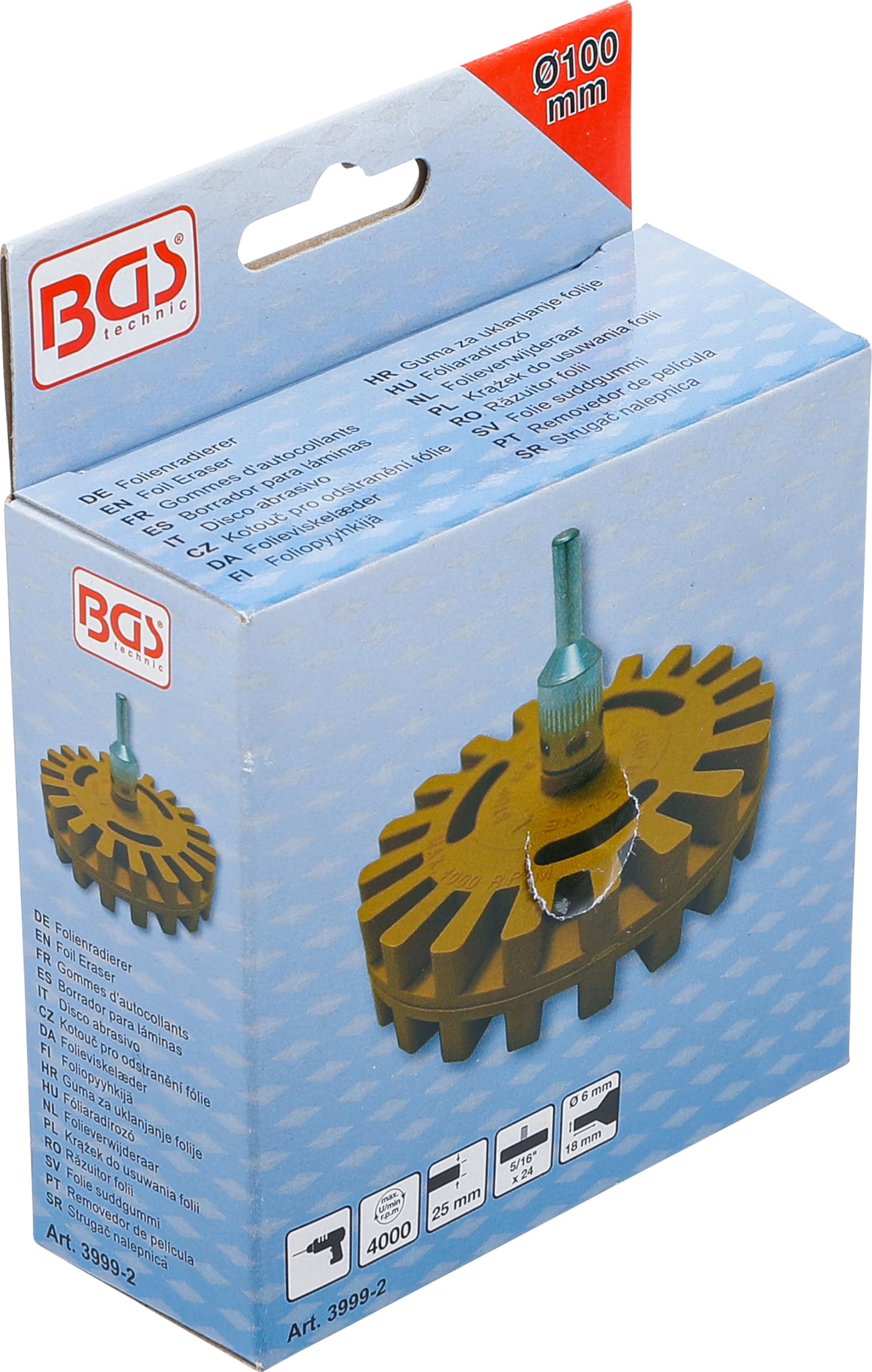 BGS 3999-2 | Ząbkowany krążek do usuwania folii | z lamelkami | Ø 100 mm