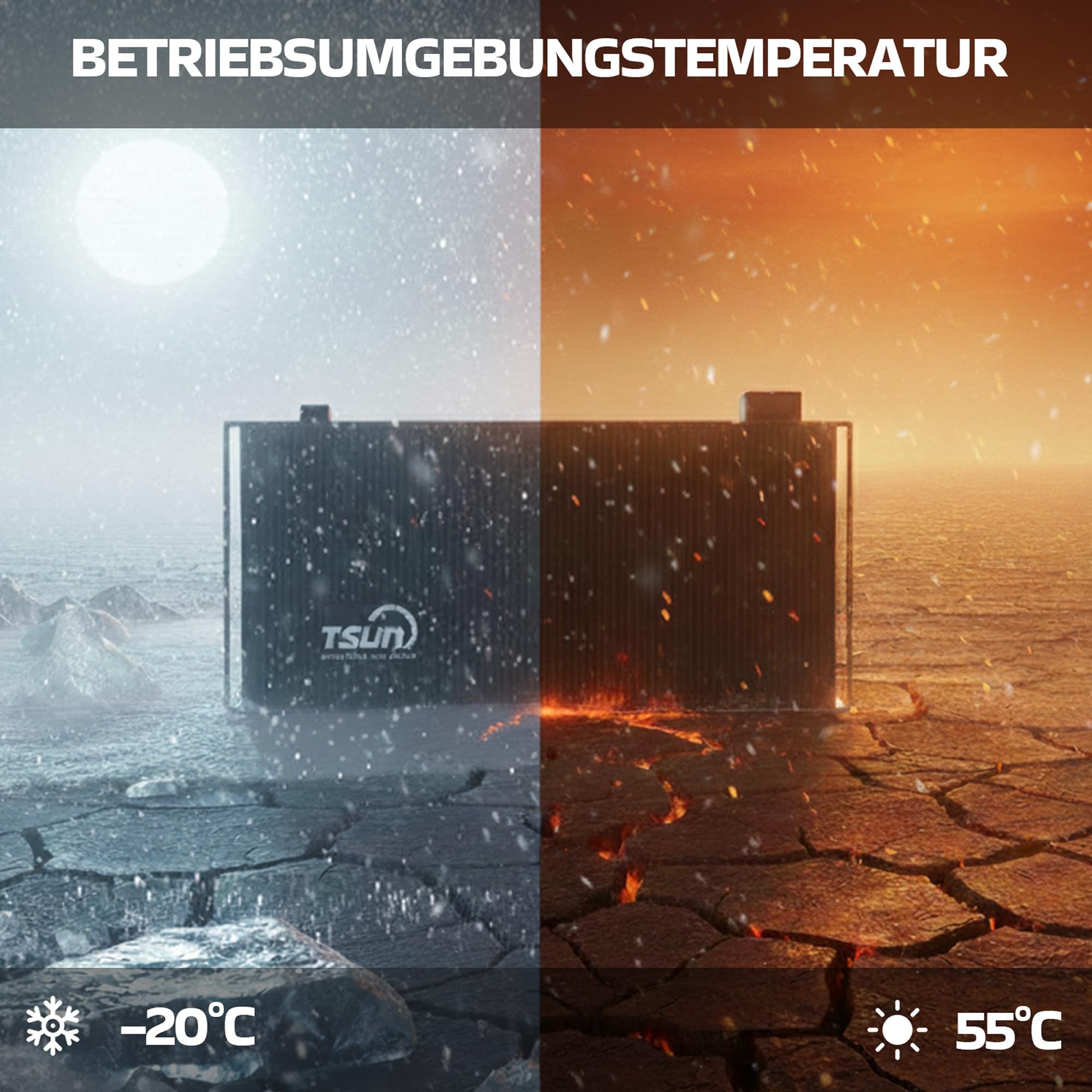 TSUN SOLARCAN Erweiterungsspeicher TSOL-DB2000Lite 2 kWh Solarspeicher LiFePO4, IP65, 2400 W PV Eingang, DC-gekuppelte Batterie für Balkon, Dach & Haus, Solarakku