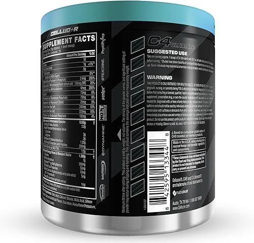 Miniatura 4 de Cellucor C4 Ultimate - Polvo para antes del entrenamiento, suplemento energético sin azúcar para hombres y mujeres, 300 mg de cafeína + TeaCrine +