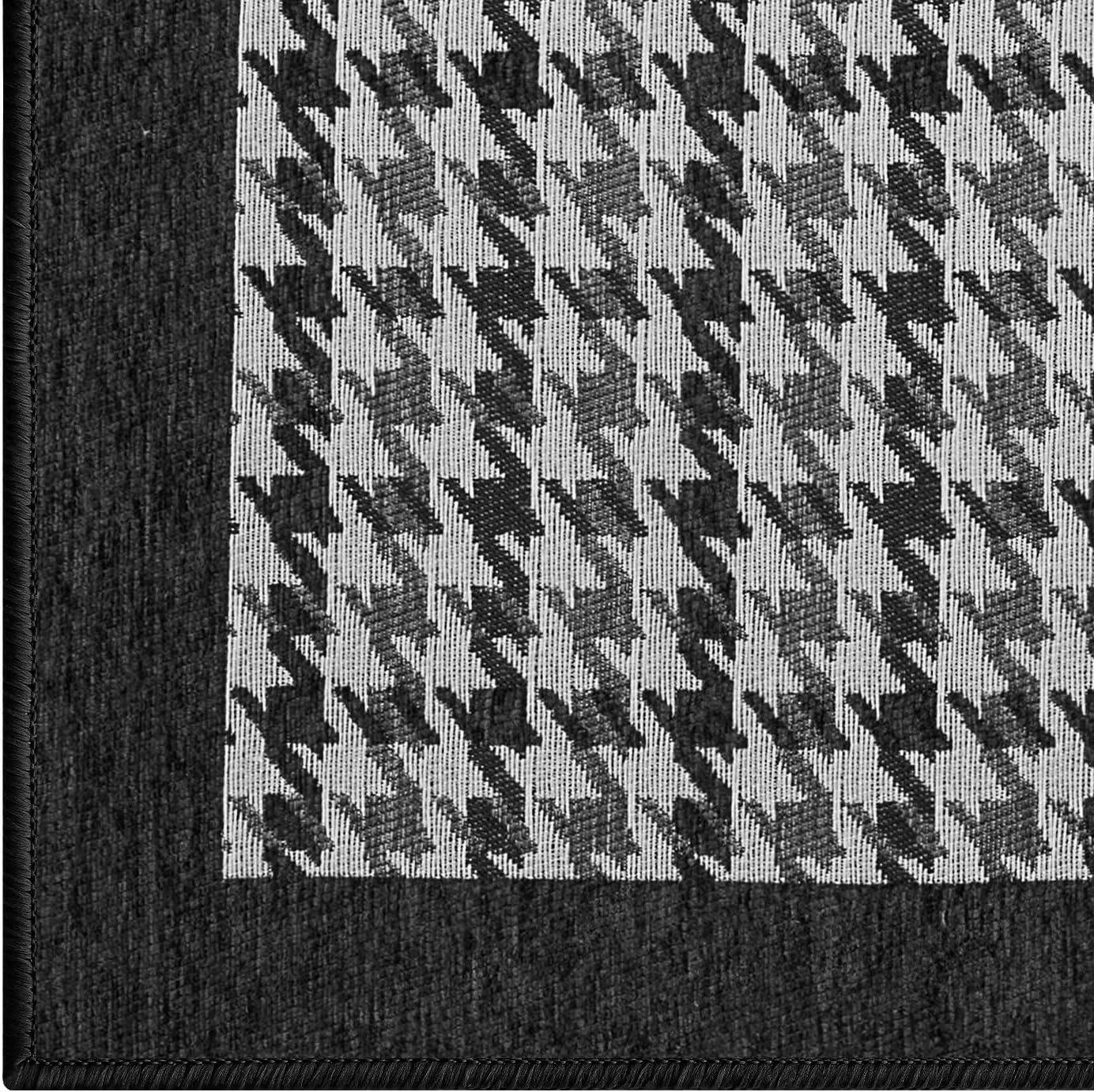 LUMI Inside Door Mat for Entry 17''x30'', Absorbent, Dirt Trapper, Low Profile Thin, Non Slip Mats with Rubber Backing, Ideal for Indoor, High Traffic, Garage, Entrance, Birdy Black