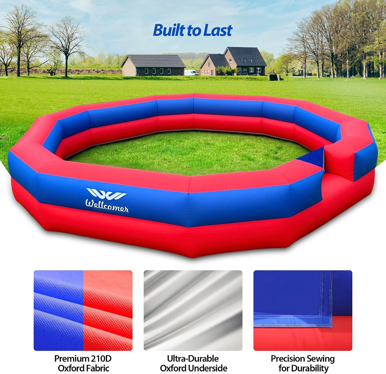 16FT Inflatable Gaga Ball Pit Arena, Portable Gagaball Court with Built-in Blower for Indoor & Outdoor, Team Building, Events, Backyard Activities, Easy Setup & Storage
