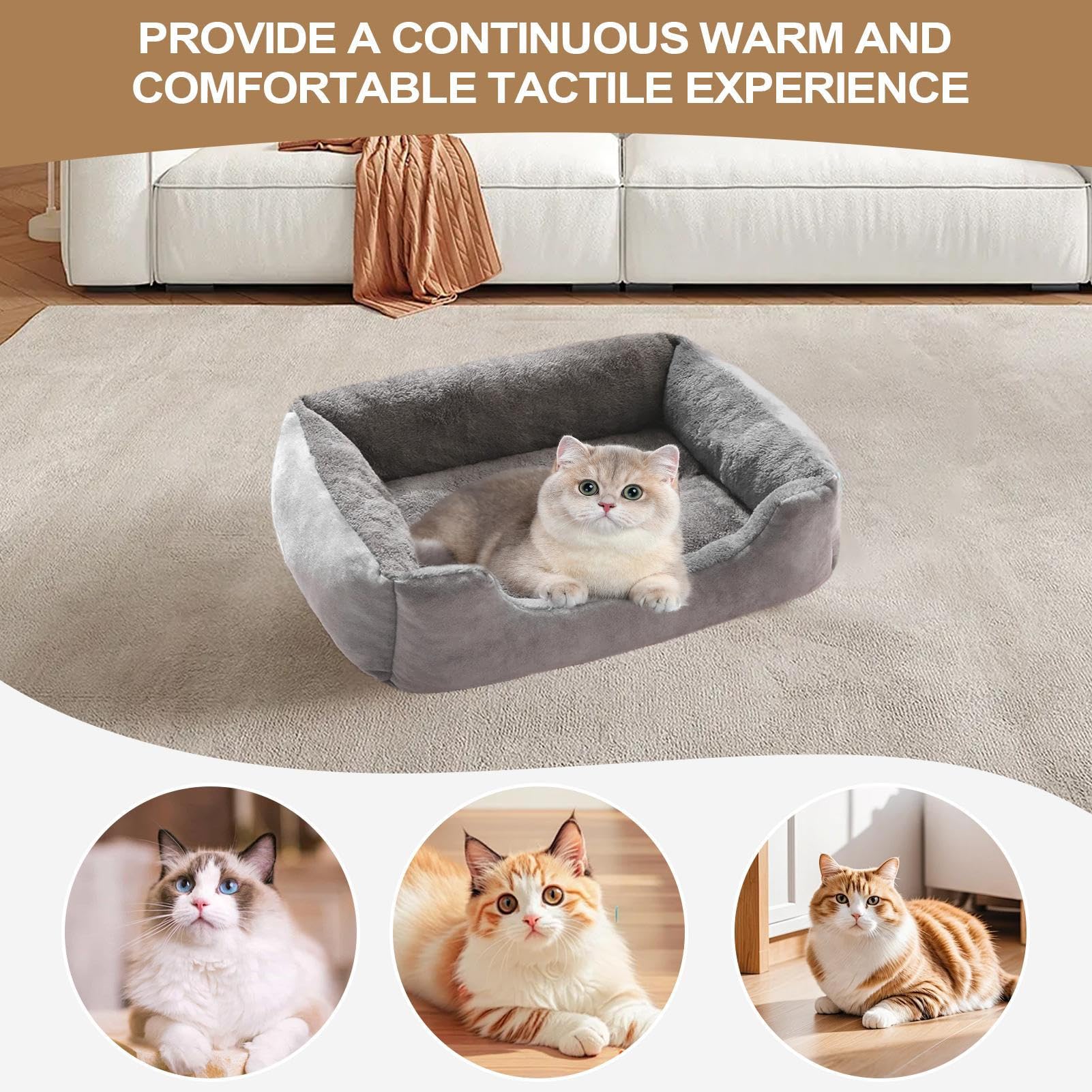 Generico Cuccia per Cani Cuscino per Cuccioli e con Base Anti-Scivolo | Avvolgente in Peluche per Sonno Caldo per Animali Domestici da Interno Esterno per Soggiorno Balcone Gabbia Terrazzo