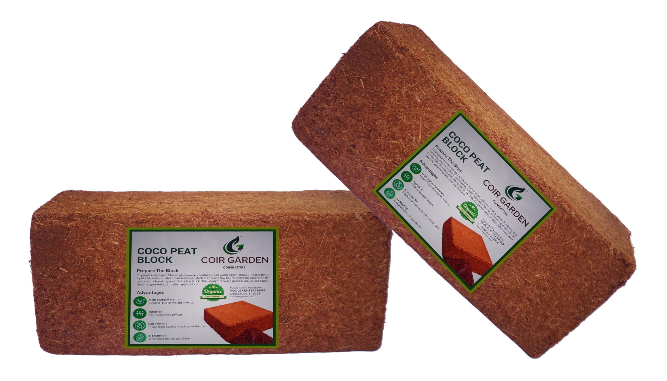 COIR GARDEN - Cocopeat Block - 650 GMS (Pack of 2, Expands Upto 6 KG, 10.5 x 15 cm) - Organic Fertilizer and Soil Manure Potting Mixture for Home Gardening and Potted Plants (B0CLJQG7V5) Amazon Price History, Amazon Price Tracker