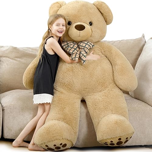 Miniatura 28 de MorisMos Oso de peluche gigante, blanco, regalos de peluche para novias, niñas, Navidad, día de San Valentín, 55 pulgadas Blanco,Marrón,Gris