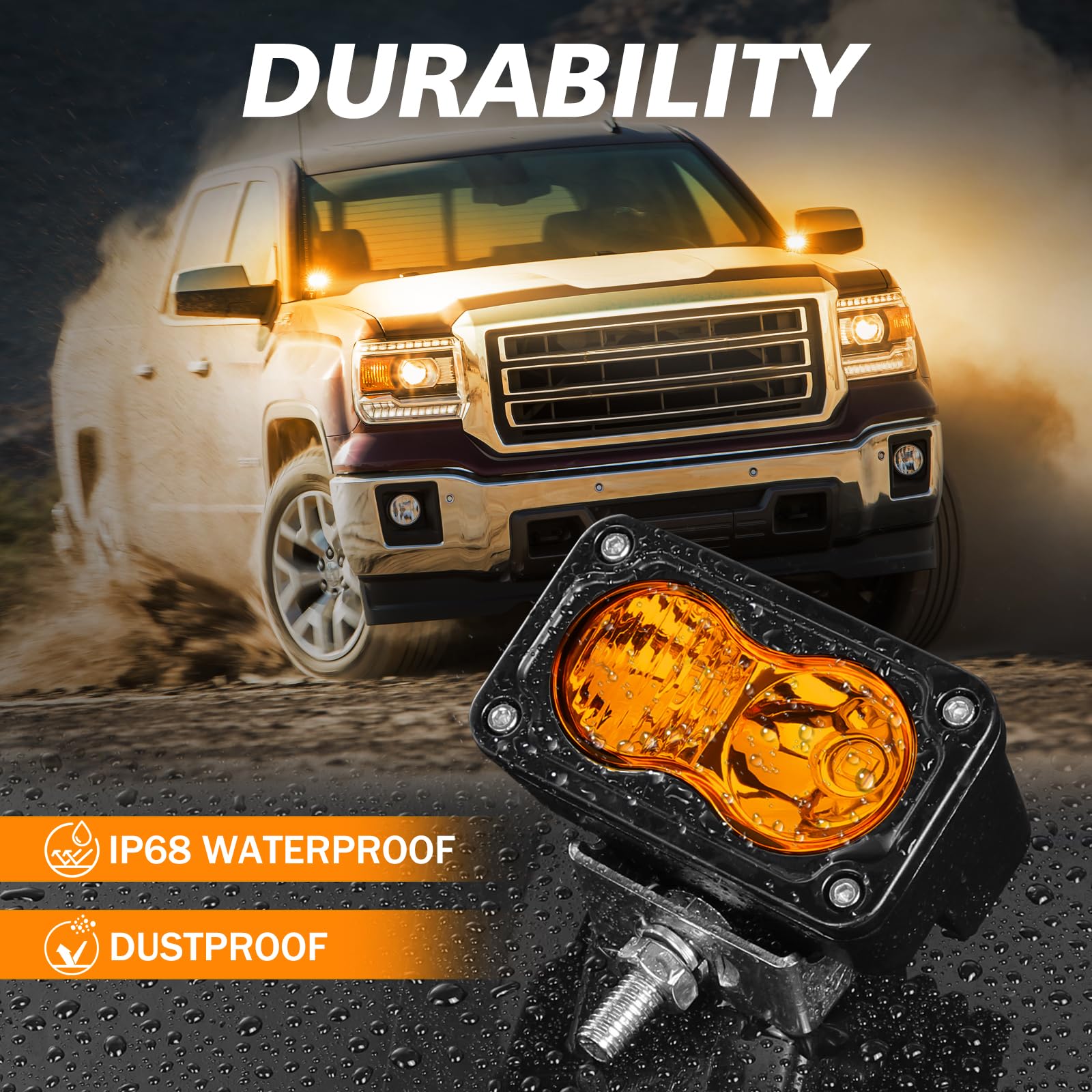 Amazon.com: Rfroad Lighting Amber LED Pods, 3 Inch 40W LED Chase  