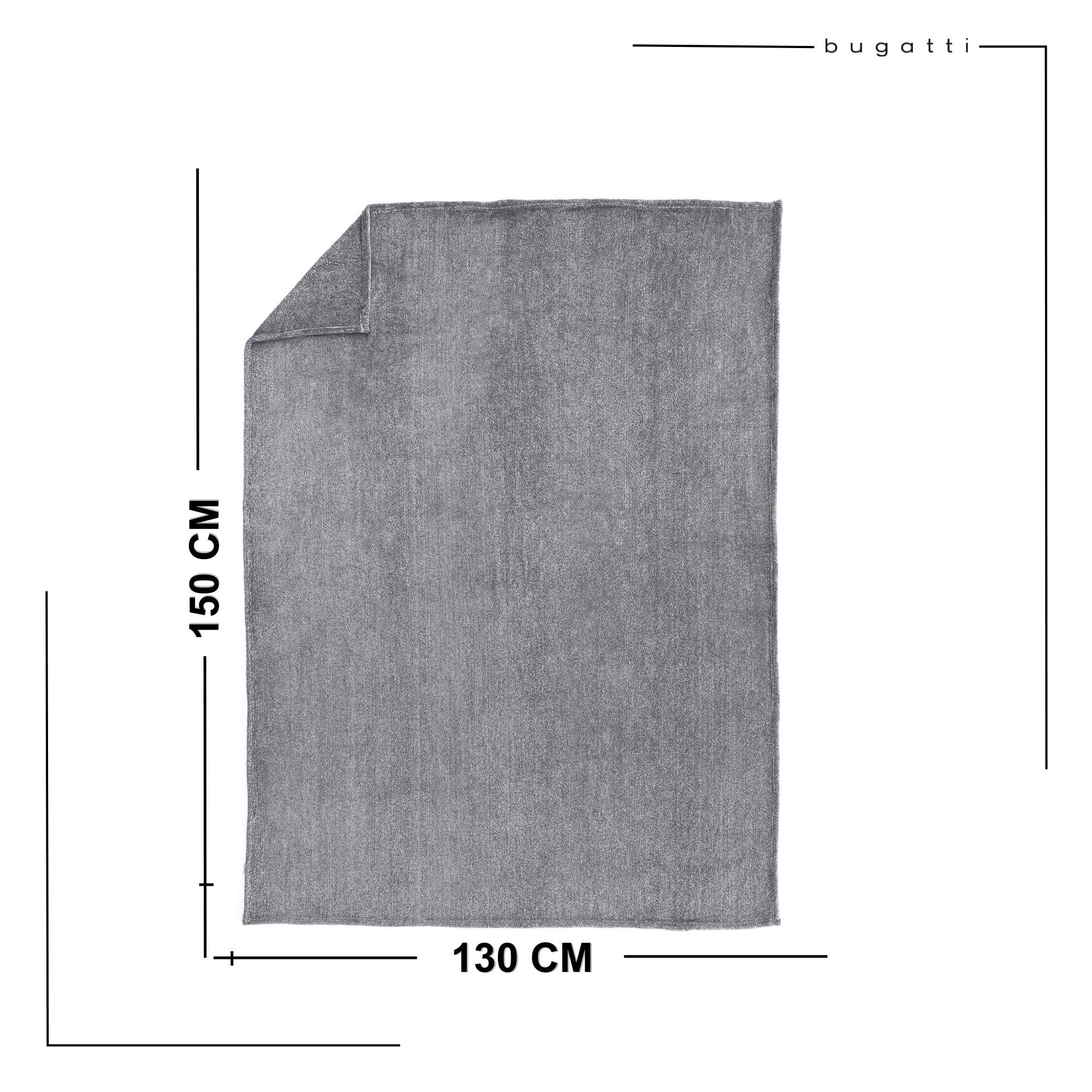 bugatti Reisedecke 130x150 cm - Reisekissen inkl. Decke, kuschelig weich & warm, Reise Decke grau