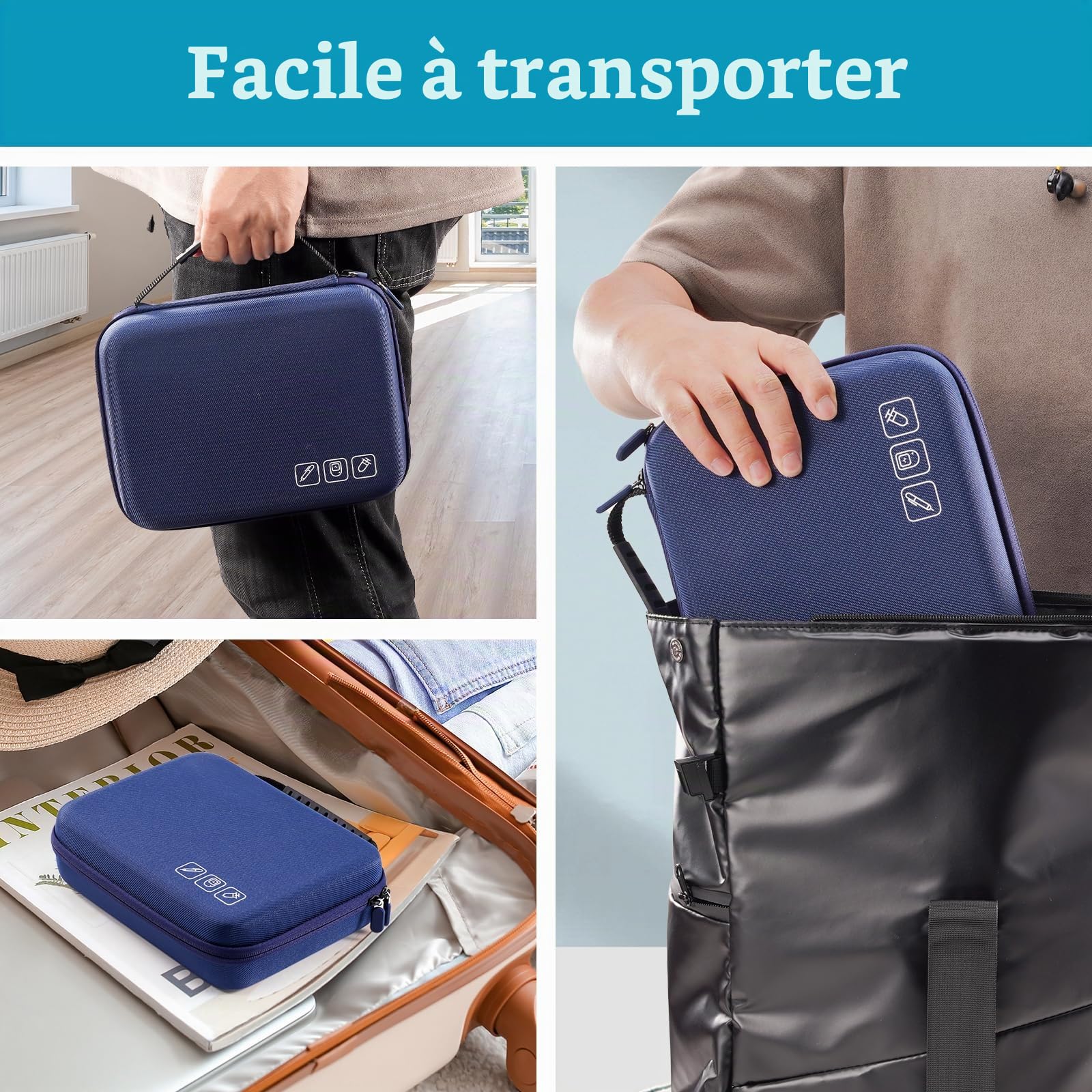 ProCase Étui Voyage de Insuline Médicament, Trousse à Insuline Diabétique Pratique, Sac Diabète de Stylos à Insuline, Seringues et Aiguilles, Coque Voyage Insuline