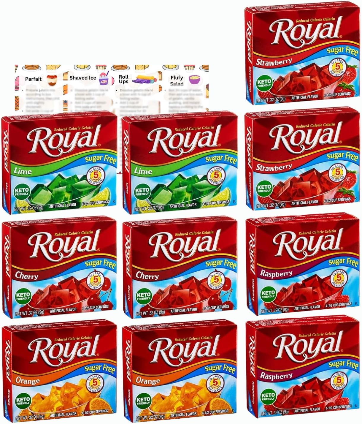 Royal Gelatin SugarFree Assortment 12Pack with 3 Boxes