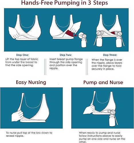 Miniatura 6 de Rumina Sujetador de lactancia de espalda cruzada manos libres y enfermera.