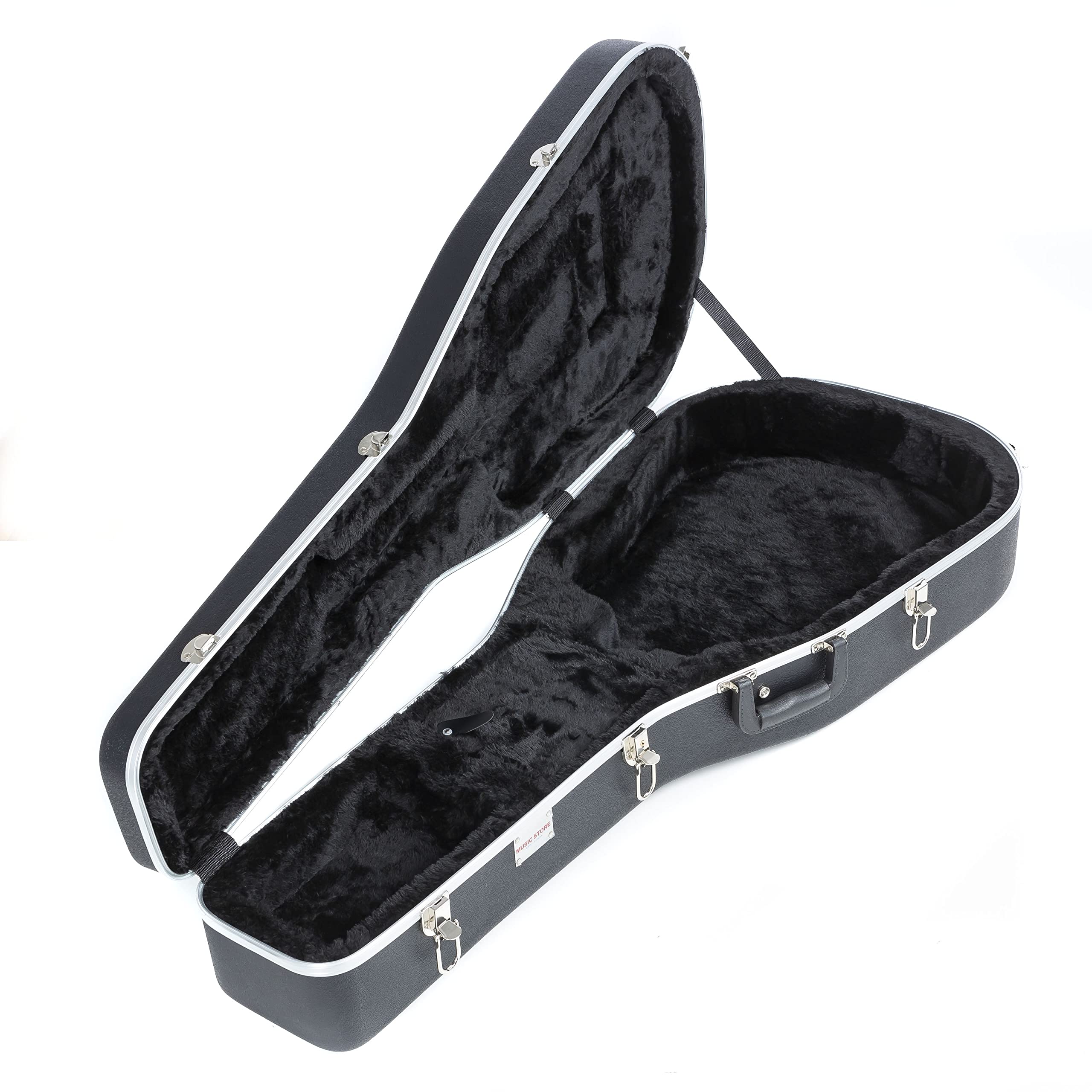 Fame ABS Deluxe Case, Westerngitarre Hartschalenkoffer, Wetterfest, Abschließbar, Plüsch-Innenfutter, Zubehörfach, Schutz für Dreadnought und Grand Auditorium Modelle