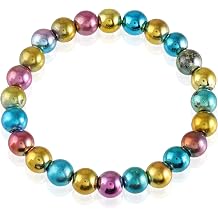 Beaded Stretch Bracelet in 925 Sterling Silver, 4mm Smooth Rondelle Beads, Handmade Elastic Gemstone Bracelet, 18 cm