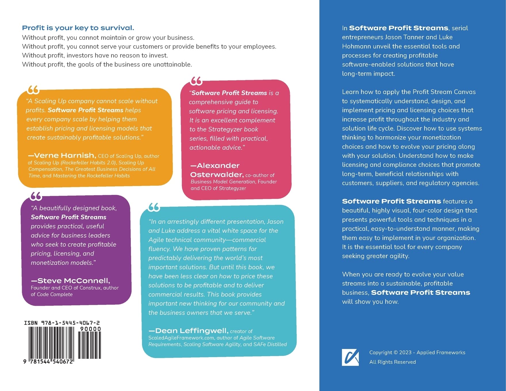 Software Profit Streams(TM): A Guide to Designing a Sustainably Profitable Business