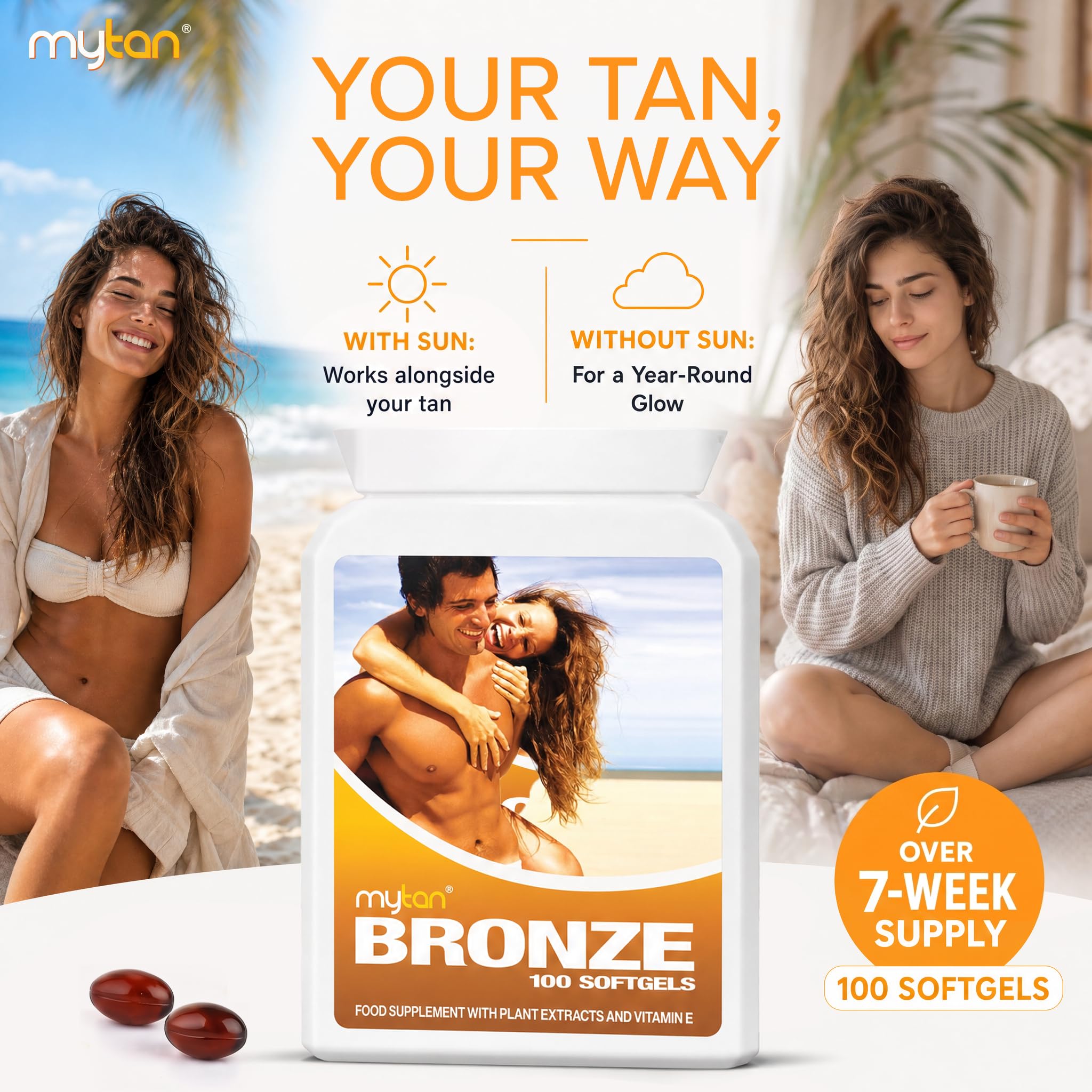 Bronze Tanning Softgels | Natural Mixed Carotenoids | 100 Softgels — Amazon image 5