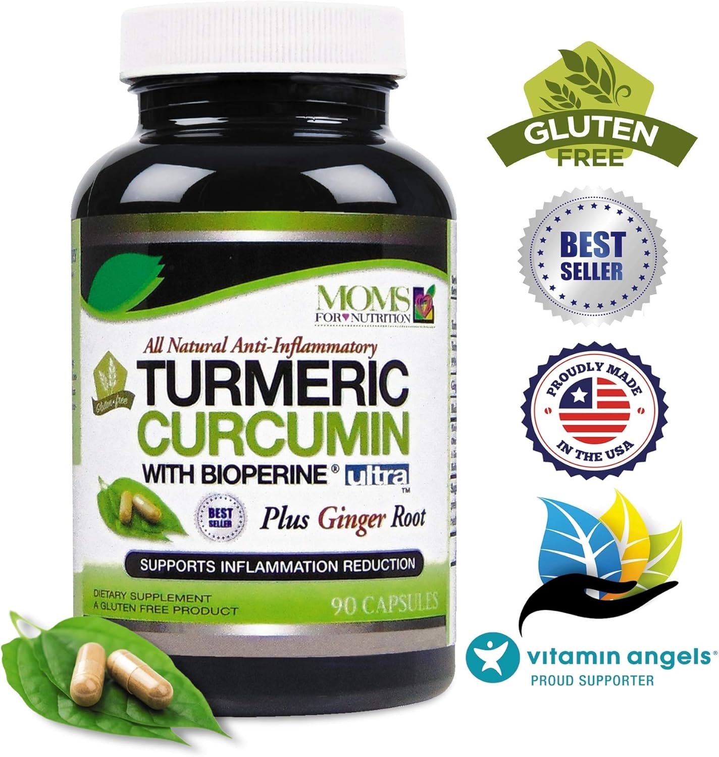 3 Bottles - Turmeric Curcumin Complex with Black Pepper Extract 1650 mg - Contains Piperine (for Superior Absorption and Tumeric Bio-Availability) – Plus Ginger Root Extract