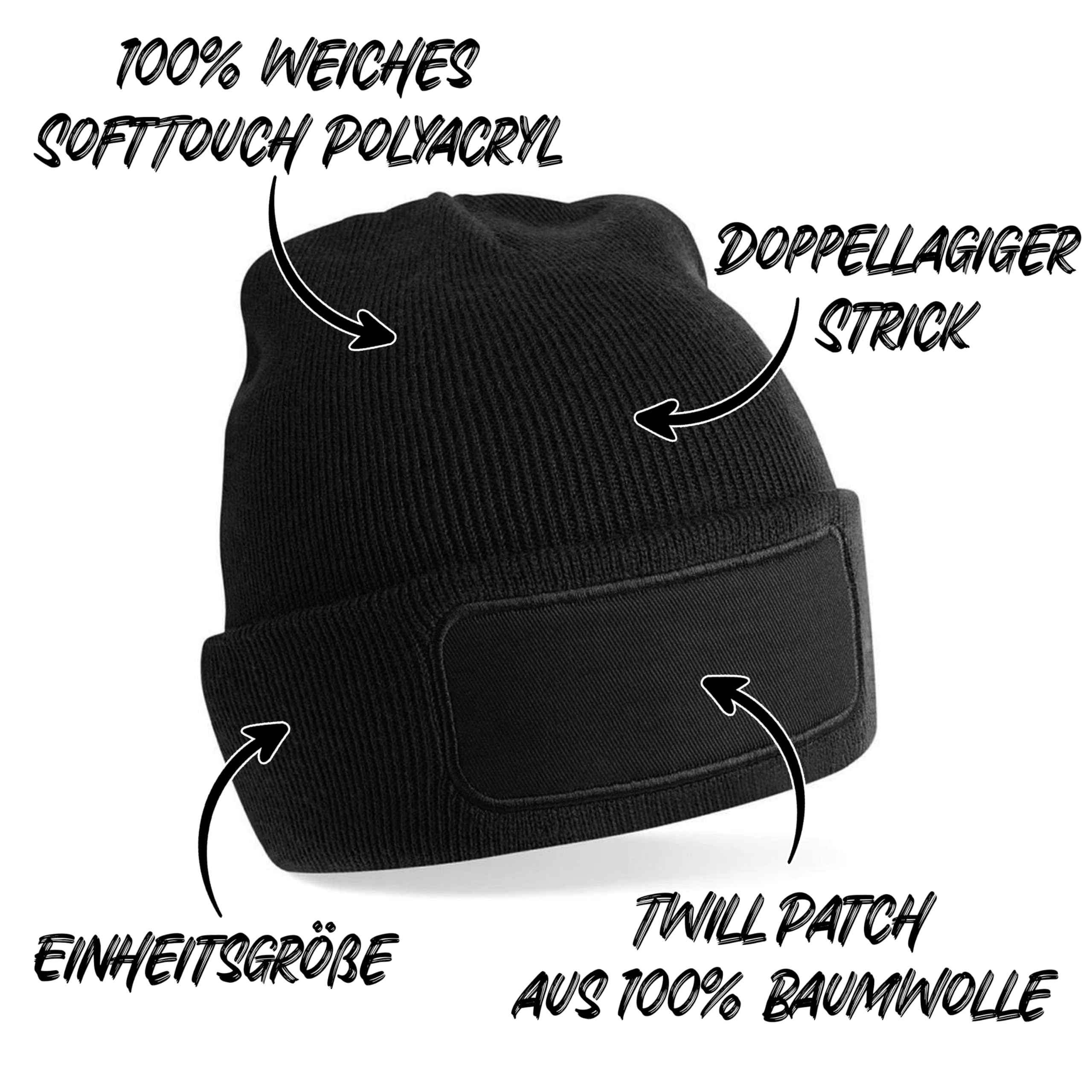 5er Set Beanie Strickmützen mit Spruch | Die Mama - der Papa - das jüngste - das mittlere - das älteste Kind | Farbwahl | Unisex SoftTouch angenehm weiche und warme Wintermütze OneSize Einheitsgröße