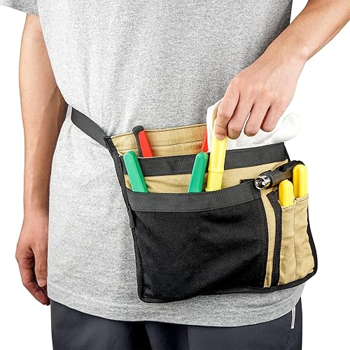 Miniatura 5 de Cinturón de herramientas, bolsa de cinturón de utilidad con 5 bolsillos, bolsa de delantal de herramientas, cinturón de herramientas de jardín para