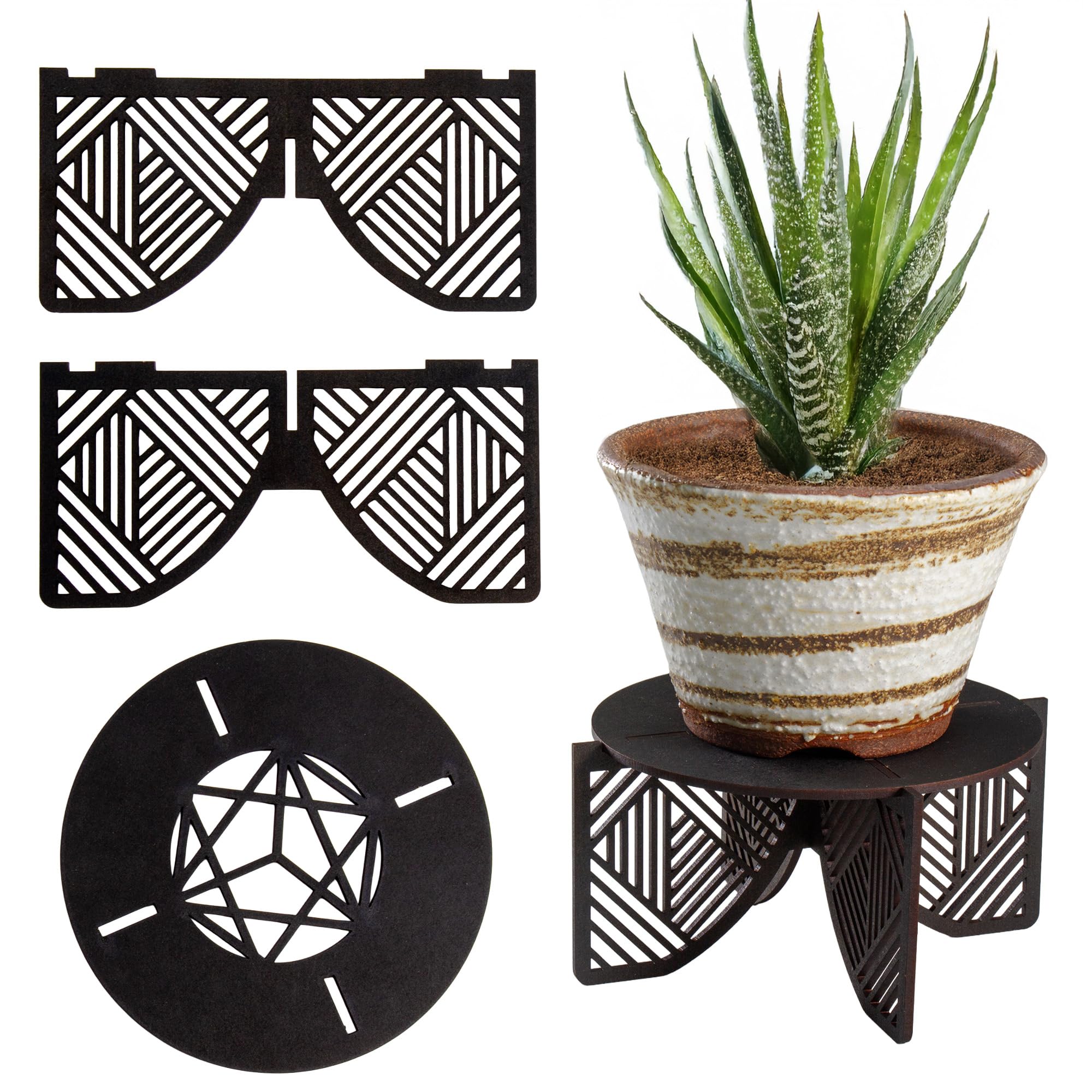 Support de plante Wazakura mini L 6cm stripe au fini haut de gamme