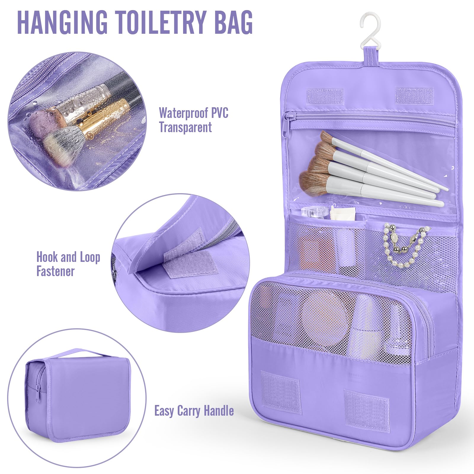 Veken 8 Set Packing Cubes for Travel Essentials,Anti-Wrinkle Buckled Suitcase Organizer for Shoe & Toiletry Bag,Carry On Luggage Bag with 99+ Count Mesh Holes for Airplane & College Dorm Accessories view 3