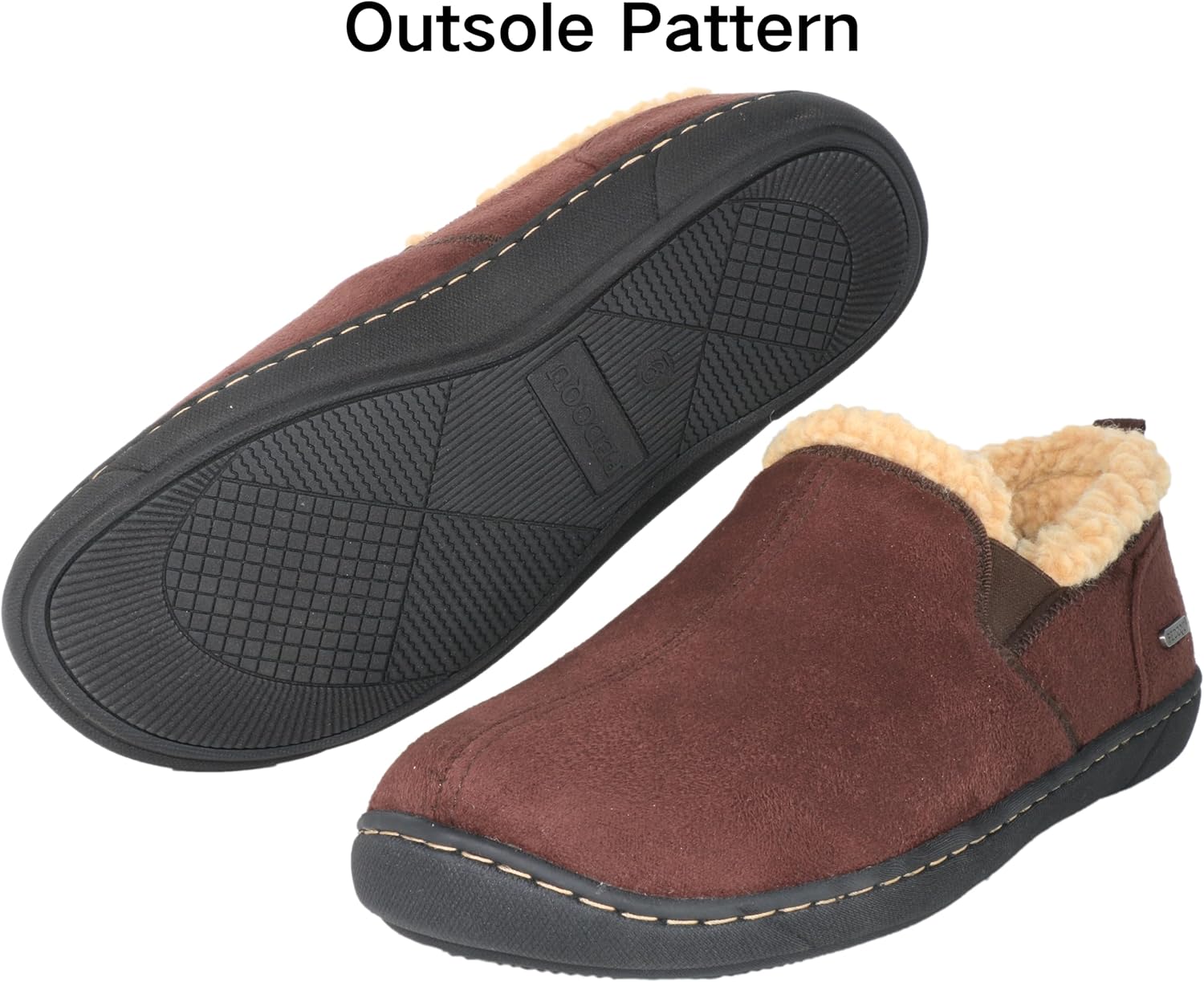 PEDOQU Men's Slippers Micro Suede Wool Blend Lining Memory Foam House Shoes, Indoor and Outdoor Warm Loafer Slipper