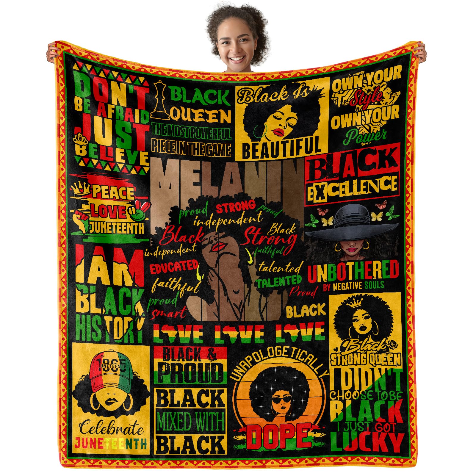 DDZBLAN African American Gifts, African Throw Blanket