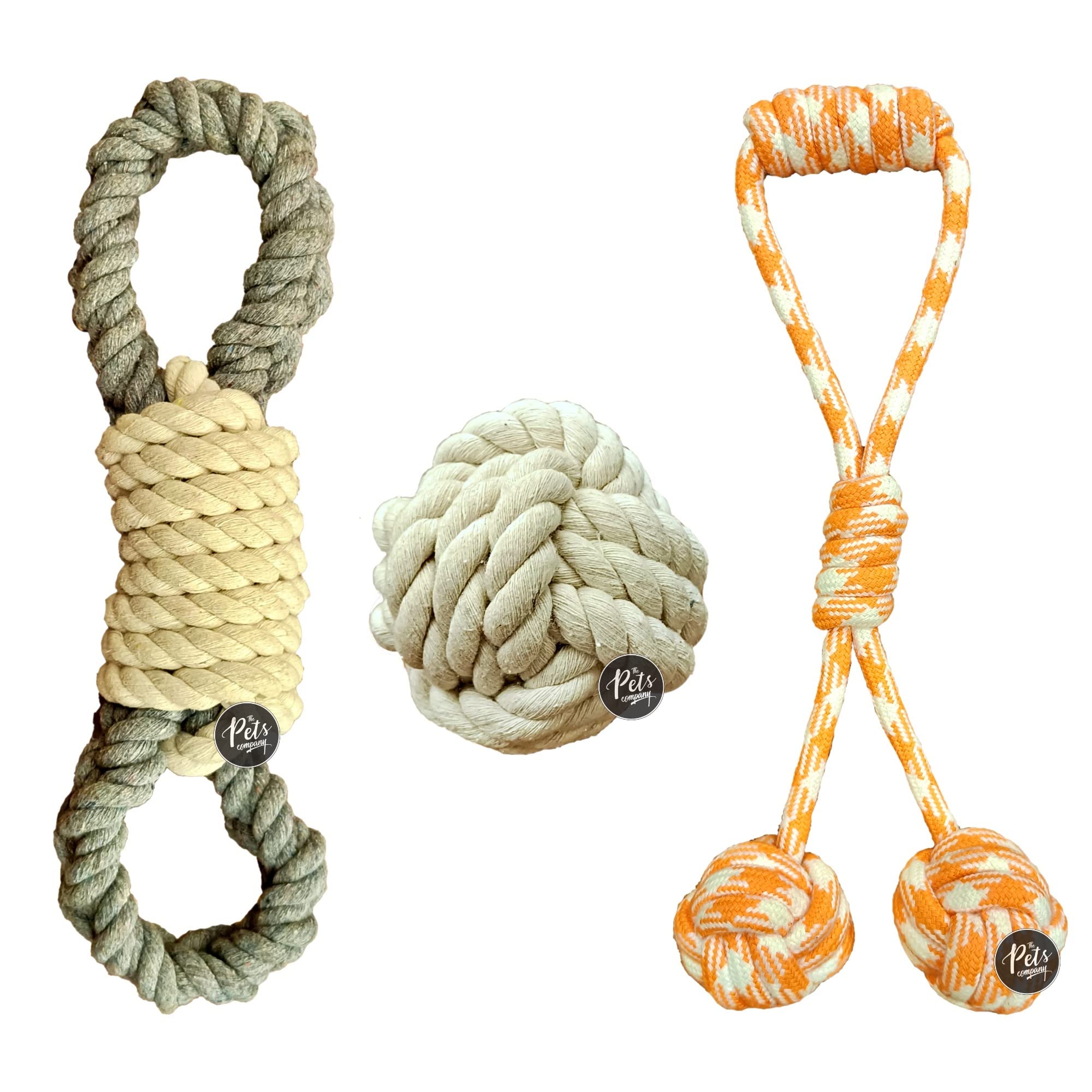 The Pets Company Dog Toys for Adult Dog, Teeth Cleaning & Training (3 Knot + Ball Tug + Tug with 2 Balls), Dog Rope Toy Combo of 3 for Medium & Large Dogs (B0BQGMKK8S) Amazon Price History, Amazon Price Tracker