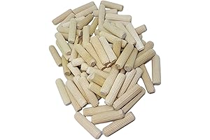100 Pack 3/8" x 2" Wood Pegs for Woodworking
