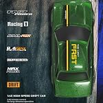 1h43 Mini RC Voiture dérivante, 4WD15KM/h Portable RC Voiture de drift 2,4 GHz sans interférence, LED lumières & Commutateur de vitesse. Drift sur les ordinateurs de bureau, bureaux & Planchers. Construit Tough, prêt à courir!