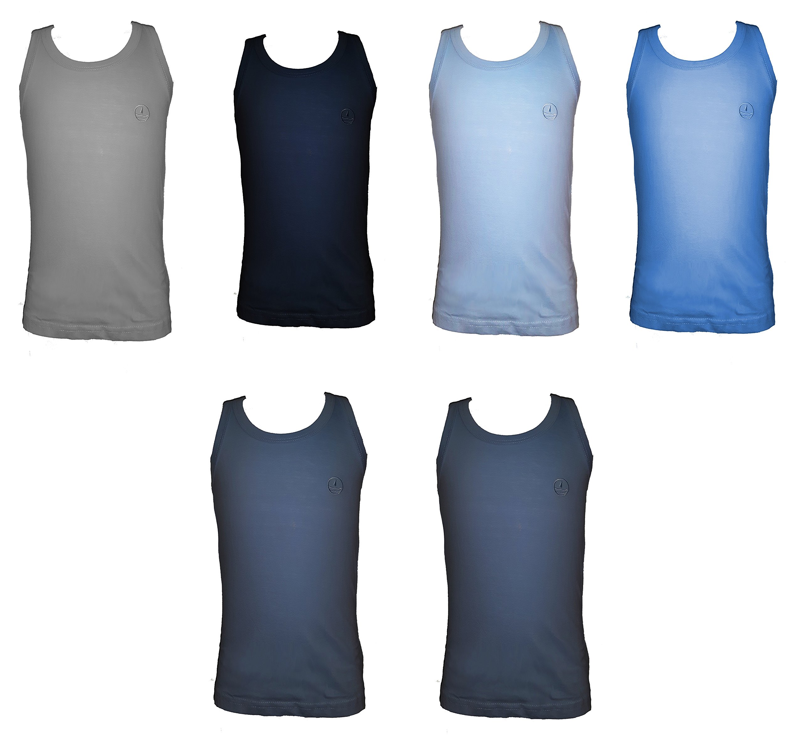 Navigare 6 Canottiere Spalla Larga Bimbo/Ragazzo Jersey Cotone Art. 13021 Colori Assortiti (10 (15-16 Anni), colorato)