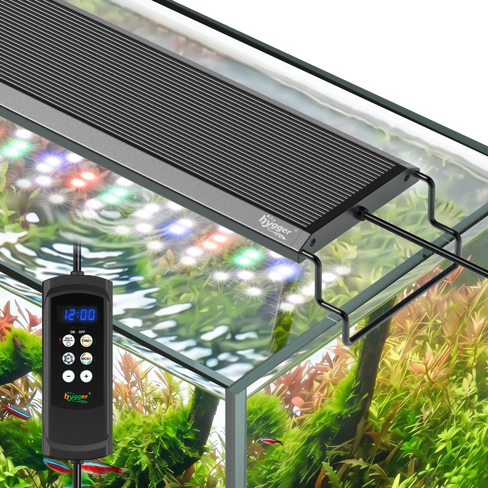 hygger Aquarium Light, 20W Full Spectrum Fish Tank LED Light, 24/7 Remote Control Adjusta…