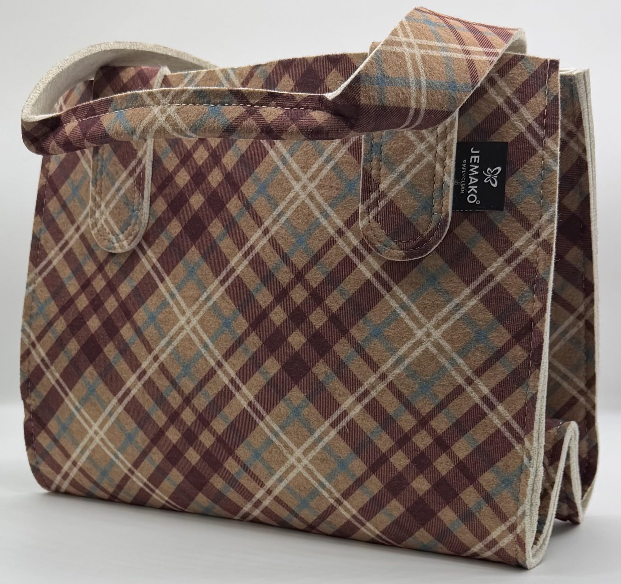 Jemako Filztasche mit Karo Gr. M - 36x29x20 cm -