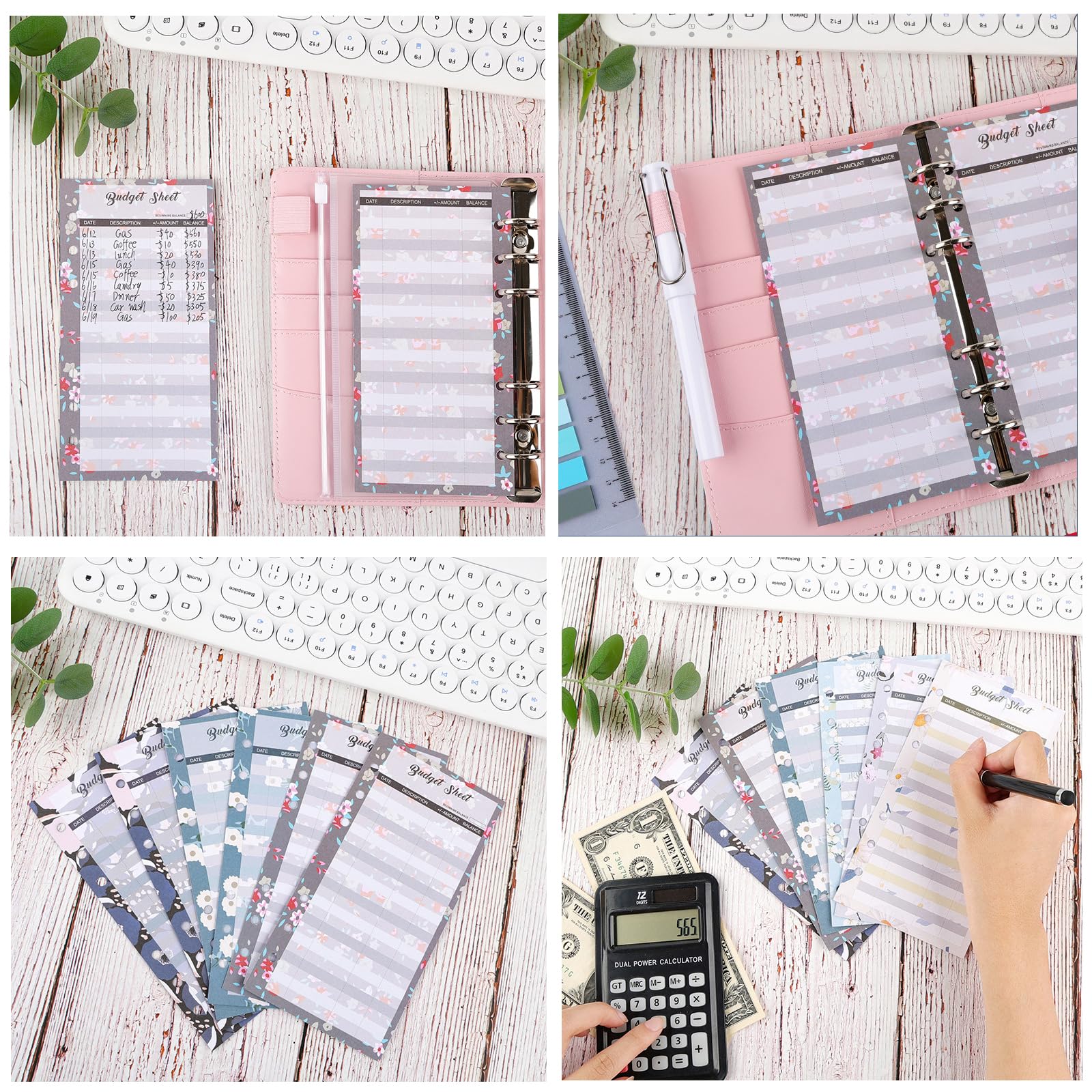 SURALIN 36PCS Accessoires de Planificateur Budgétaire Budget A6 Cartes de Résumé en Papier