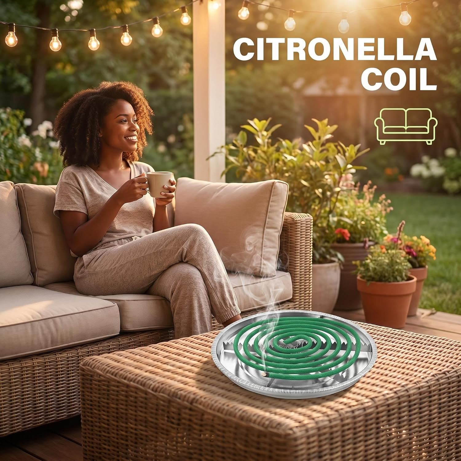 Citronella Incense Coil Outdoor – Each Coils for 8 Hours - Citronella Coil for Fishing, Backyard, Patio and Indoor(20 coils & Stands)