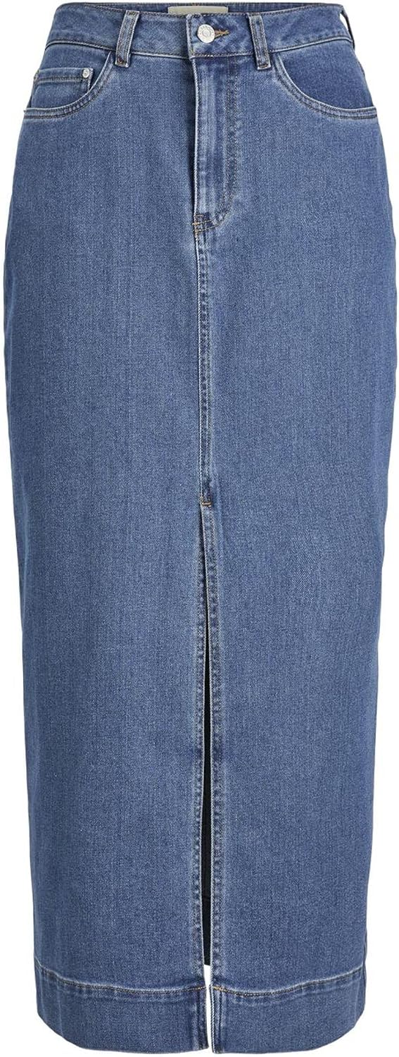 Jack & Jones Kadın Etek Jjxx Jxelva Long Mw Slit Denim Skirt Yk Dnm