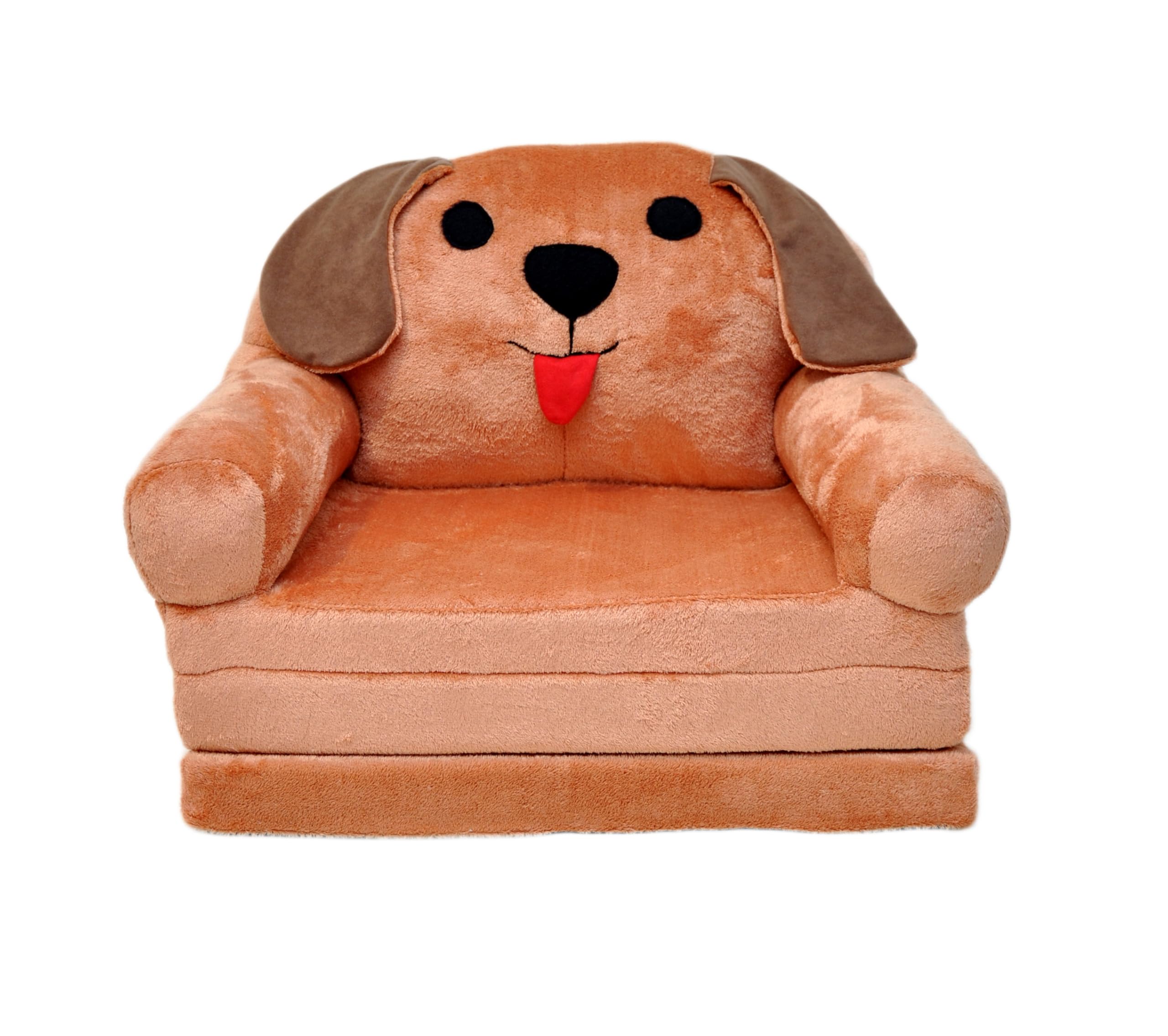 Poltrona per bambini, mini poltrona pieghevole 2 in 1, comoda poltrona in peluche con materasso, divano letto per cameretta (Cane)