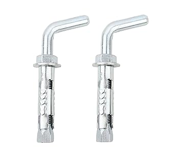 Lovely Mild Steel L-Hook Fastener Geyser Hook Hanger (10x100 mm, Silver) -Set of 2 Pcs