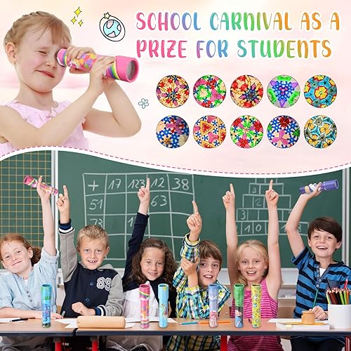 Miniatura 6 de 15 piezas de caleidoscopios clásicos para niños, recuerdos de fiesta de cumpleaños a la antigua, juguetes educativos vintage, rellenos