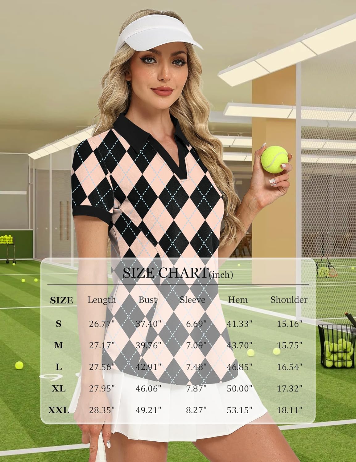 Rapbin Womens Polo Shirt Golf Shirts Women Collared Shirts Short Sleeve Tee V Neck Tops - Image 6