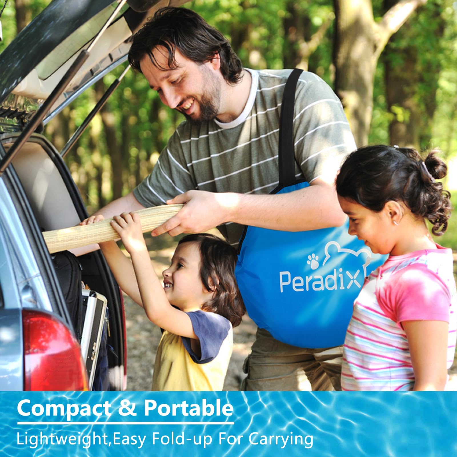 Peradix Splash Pool - Tienda de playa 4 en 1 con toldo UV y mosquitera, portátil para niños