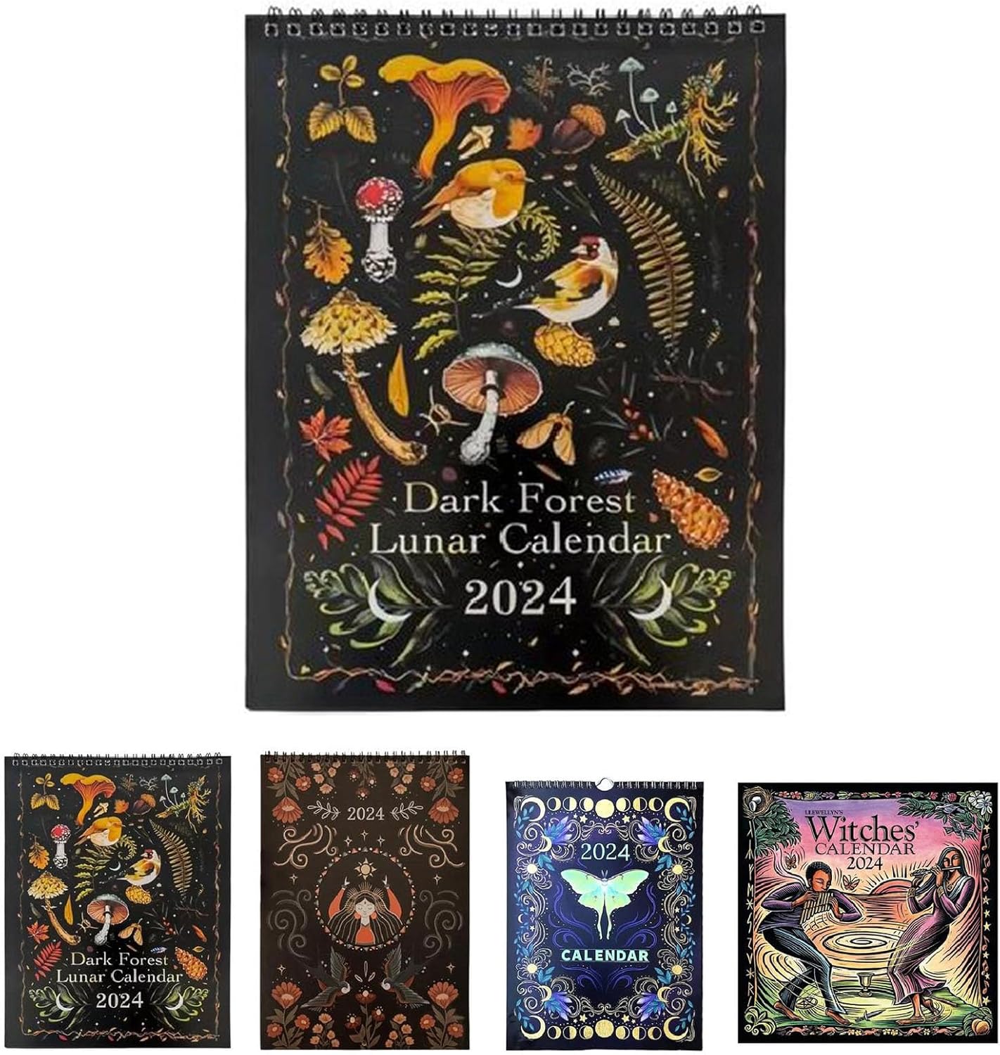 Calendário lunar Dark Forests 2025 Calendário de floresta escura co