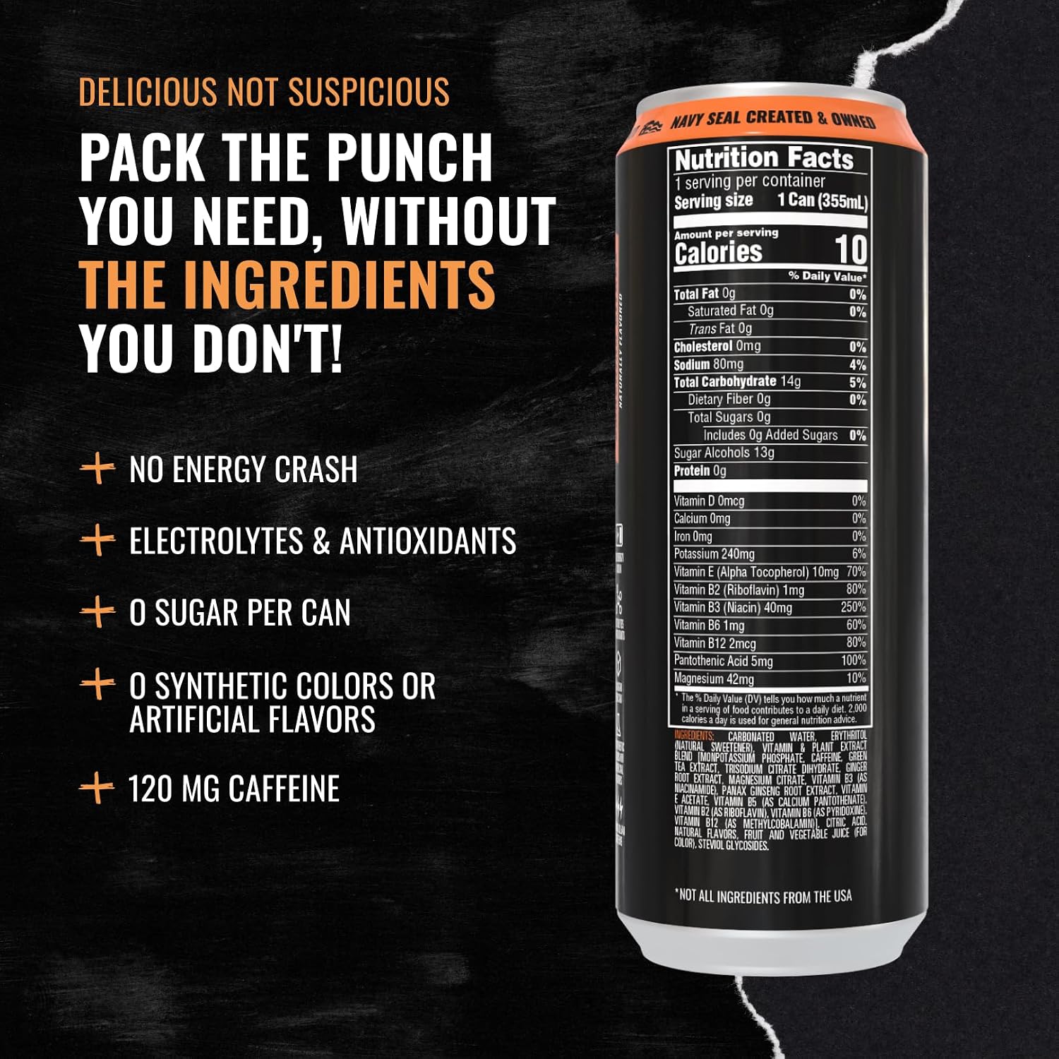 Kill Cliff Energy Drink, Smashing Citrus | Sugar-Free, Keto- Friendly, Gluten Free | Clean Energy, Natural Caffeine, Electrolytes, & B Vitamins| Pre or Post- Workout Boost | 12 Fl Oz, 12 Pack