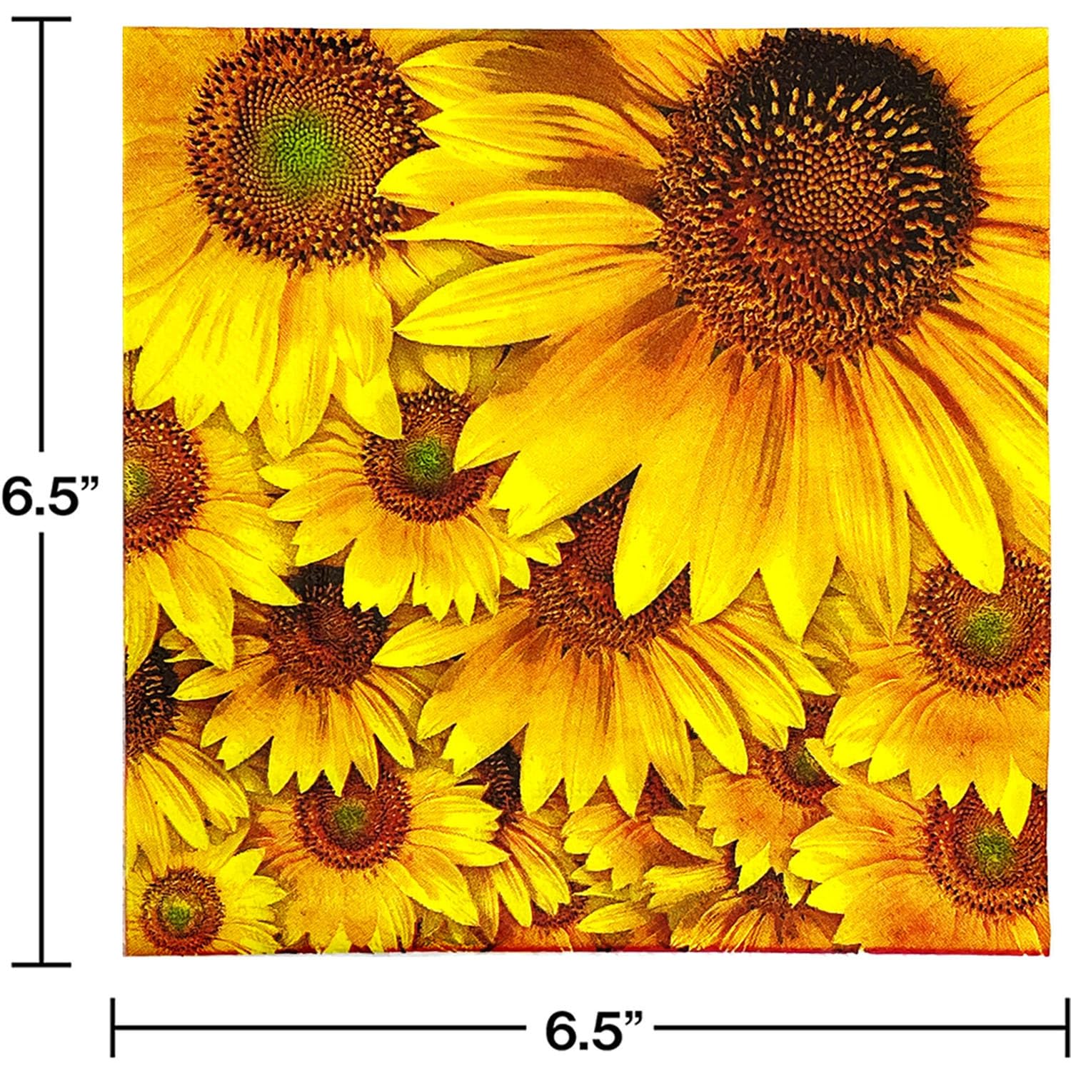 Tovaglioli di Carta Girasole Pattern Tovaglioli Decorati Per Decoupage Bar Compleanno Carta Igienica Tovagliolo Decorazione Da Tavola Usa e getta Per Matrimoni Feste 30 Packs(33x33cm)