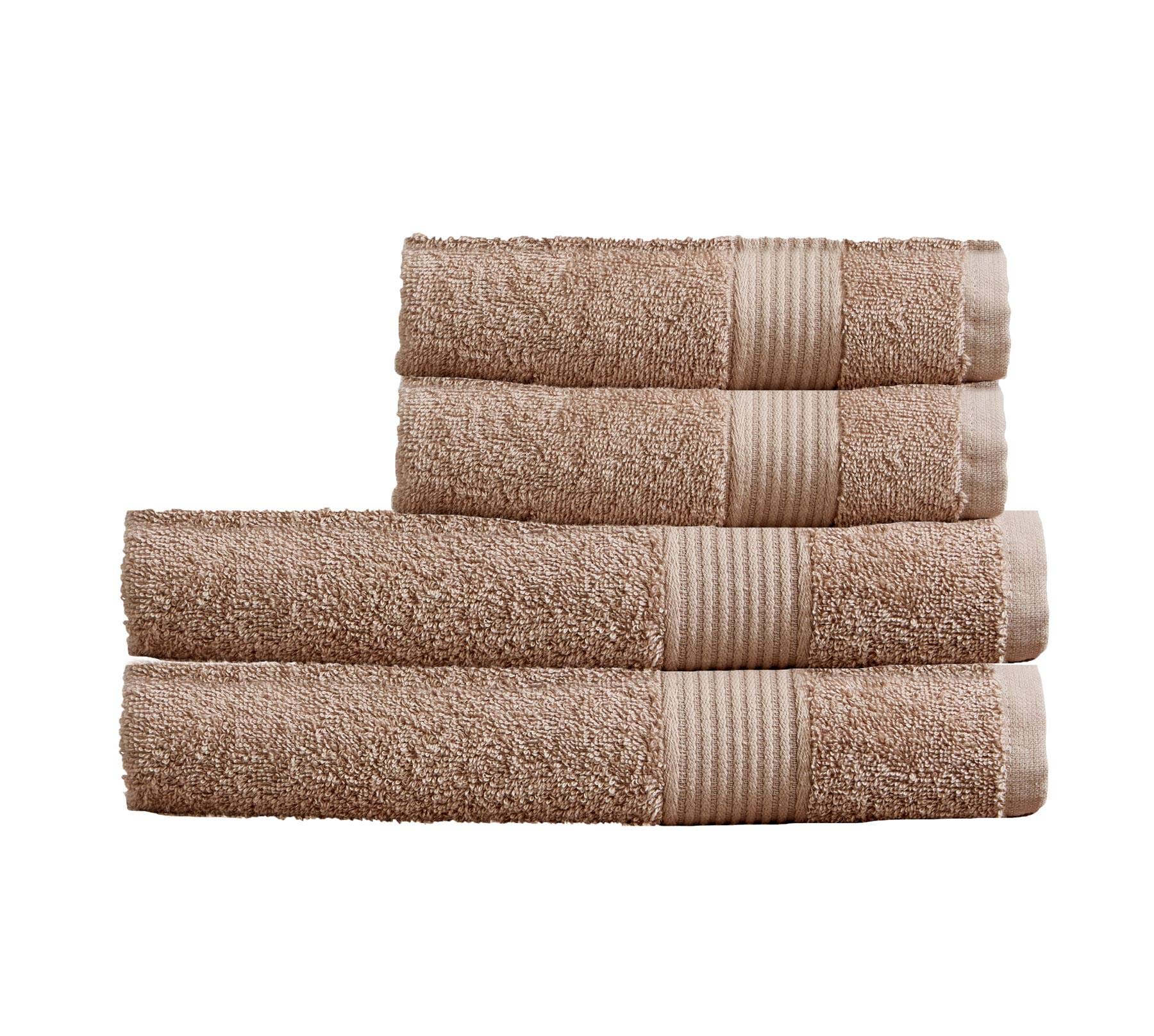 Olivia Rocco Egyptian Cotton Towels Home Bathroom Towel Set Bale Fade Resistant 500gsm Home Collection Bales Bath Sets, 2 Bath and 2 Hand Towels Mink