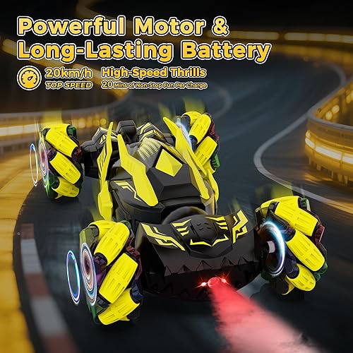Miniatura 2 de Auto de acrobacias RC con detección de gestos, juguetes para niños de 6 a 12 años, auto controlado a mano a control remoto de 2.4 GHz y 4 WD,