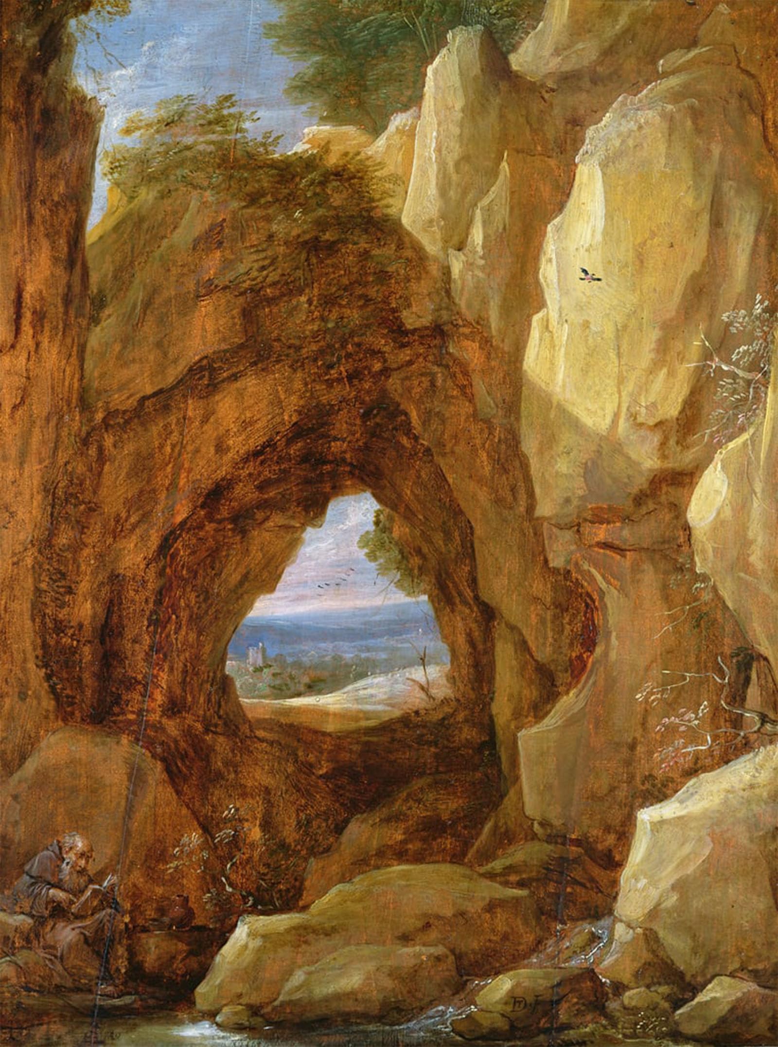 POSTERIIk Famous Animal Posters Vintage Picture Interior of a Cave by David Teniers the Younger Modern Wall Decor for Home Decor 60x90cm