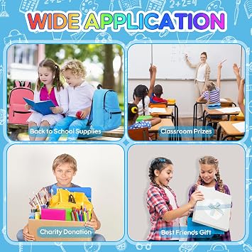 Gilprop 52 Pcs Middle and High School Supplies Kit with Backpack,Light Blue