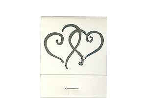 50 White Matches Printed Hearts in Metallic Silver Matchbooks Perfect for Wedding, Anniversary, Birthday, Party
