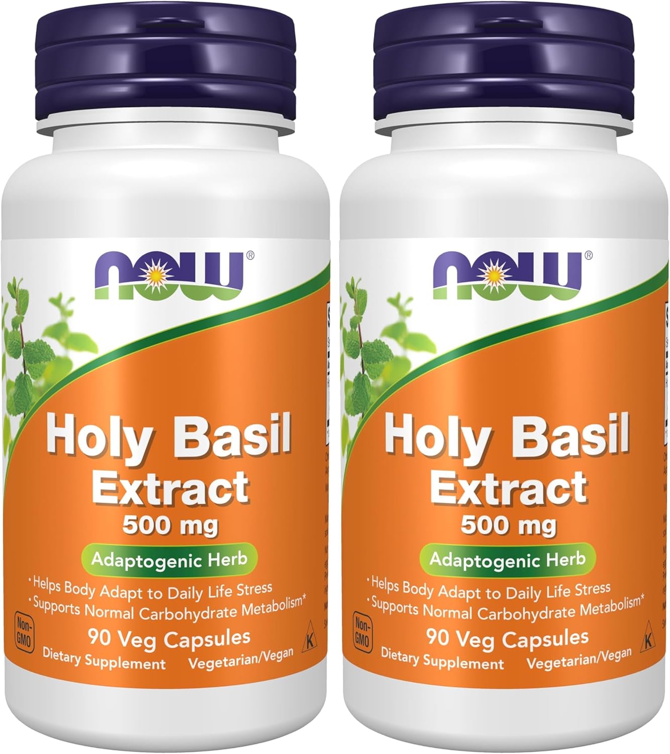 NOW Supplements, Holy Basil Extract 500 mg (Holy Basil is a Sacred Plant in Ayurveda), 90 Veg Capsules (Pack of 2)