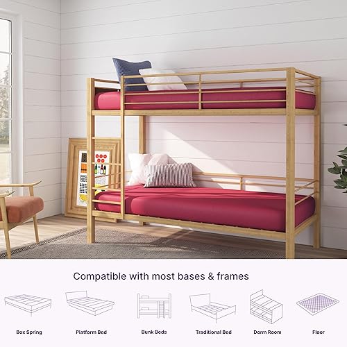 Miniatura 4 de NapQueen 5 Inch Twin Memory Foam Mattress, Medium Feel, CertiPUR-US Certified, Bed in a Box, Breathable Soft Fabric Cover, Pink