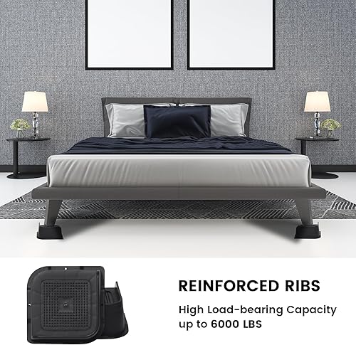 Miniatura 4 de Elevadores de cama resistentes, elevadores de muebles de gran tamaño, soporta hasta 6000 libras, elevación de 3 pulgadas para sofá, mesa, silla